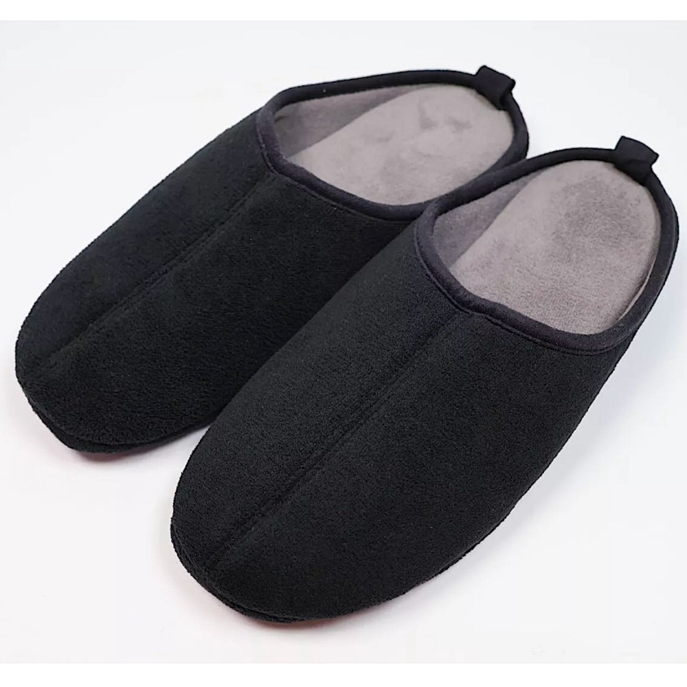 - Dearfoams M Indoor/Outdoor Black Fleece Slippers! NEW!